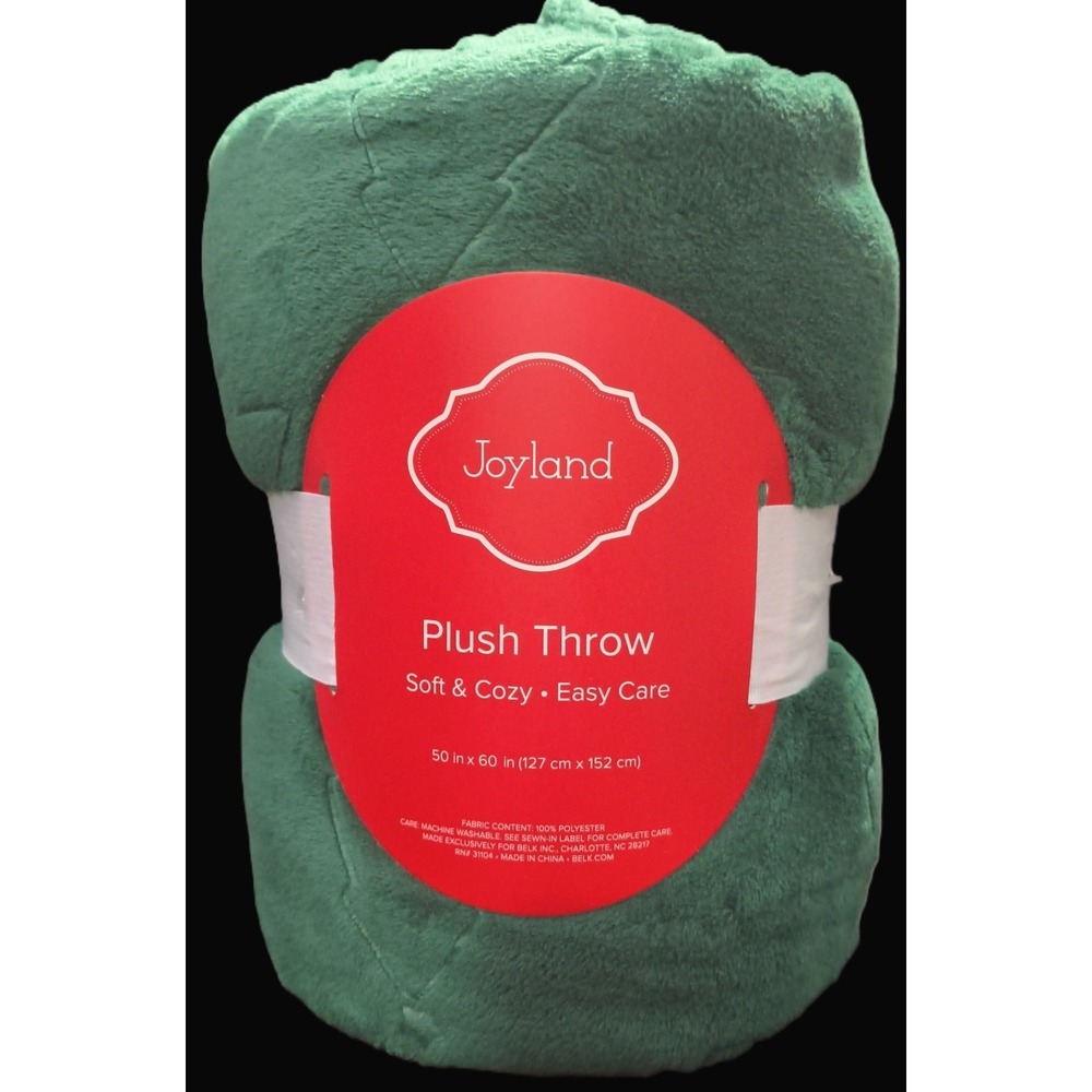Joyland Plush Throw, Soft‎ and Cozy, Embossed Christmas Trees